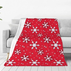 Lomsoe Christmas Pine Tree White Winter Couch Throw Blanket Flannel Soft Blanket for Living Room Bed Sofa Travel Office Camping. - 1 of 4