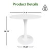 GlasFlength Coffee Tables Pedestal Leisure, Round Side Table, for Living Room Bedroom and Balcony, Minimalist Elegance，WHite，31.5"*31.5"*28.74" - 4 of 4