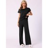 INSPIRE CHIC Women's Knit Matching Sweatsuits Tops and Wide Leg Pants 2 Piece Outfits Sets - 2 of 4