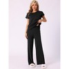 INSPIRE CHIC Women's Knit Matching Sweatsuits Tops and Wide Leg Pants 2 Piece Outfits Sets - image 2 of 4