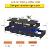 NicBex Rectangular 3-Tier Foldable Design Coffee Table with Storage Drawers,Modern Center Table for Living Room,Apartment,Black - 4 of 4