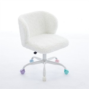 COWLOWN Accent Chairs, Office Chair, Swivel Chair with Ergonomic Support & Metal Base - 1 of 4