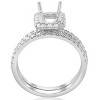 Pompeii3 5/8ct Princess Cut Diamond Halo Engagement Ring Setting Matching Band White Gold - 3 of 4