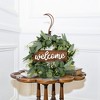 20" Eucalyptus Wreaths for Front Door, Spring Wreath with White Berry Wood Welcome Sign Farmhouse Wreath for Wall Window Porch Indoor Outdoor Decor - 2 of 4