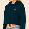 Dalix Black Cat Embroidered Fleece Cropped Hoodie Cold Fall Winter Women - 4 of 4