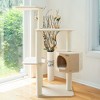 Armarkat Real Wood Premium Scots Pine 54-Inch Cat Tree with Three Levels, Perch, Condo - 3 of 4