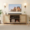 Whizmax Rattan TV Stand for 65 Inch, Boho Entertainment Center with Storage and Doors for Living Room, Natural Oak (58 Inch) - 2 of 4