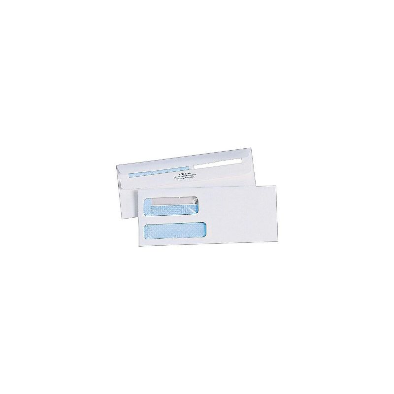 Quality Park Redi Seal Envelope #10 4 1/8 x 9 1/2 Double Window White 500/Box 24559, 2 of 6