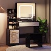 Vanity Desk with Mirror and LED Lights, Makeup Vanity Desk with Sliding Lighted Mirror - 2 of 4