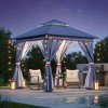 YARDGRACE Semi Permanent Patio Gazebo 8'x8' with Expansion Bolts,Outdoor Heavy Duty Shelter Party Tent with Double Roofs - 2 of 4