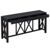 Acacia Veneer Console Table with 4 Drawers, Modern X-Cross Entryway Table with Open Bottom Storage for Living Room, Kitchen, Dining Room, and Hallway - 4 of 4