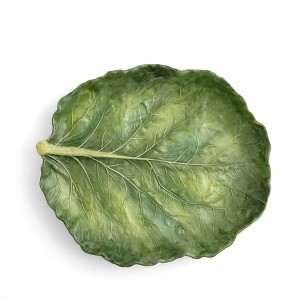 Portmeirion Nature's Bounty Figural Leaf Dish - 12 Inch Serving Dish Salads, Pasta, Fruit and Appetizers - 1 of 3
