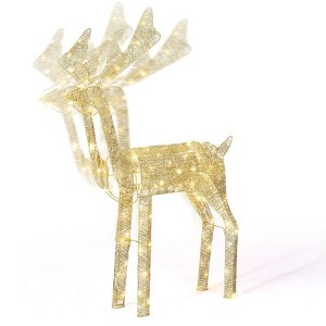 Karl Home 3.6ft Golden Reindeer with Movable Head 100 LED Lights Christmas Decoration - 1 of 3