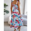Clearlove Womens Summer Floral Maxi Dresses Sleeveless Smocked Spaghetti Strap A Line Flowy Beach Long Desses - 4 of 4