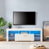 KTMBDW TV Stand for TVs up to 55 Inch, Entertainment Center with Open Storage Shelves, TV Media Console Table with LED Light Belt for Living Room - 2 of 4