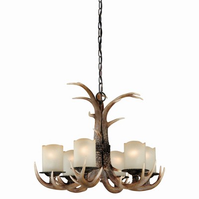 Vaxcel Yoho 6 - Light Chandelier in  Black Walnut