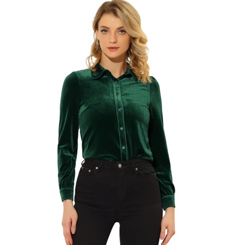 Emerald green dress shirt womens online