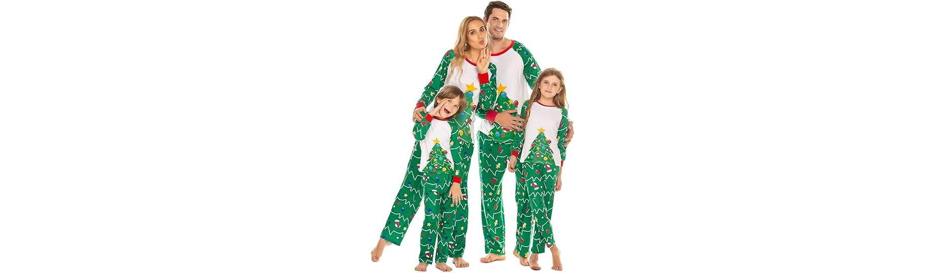 Ekouaer Christmas Pajamas for Family Matching Sets Long Sleeve Xmas Pj Set Soft Holiday Sleepwear