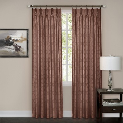 Kate Aurora 2 Pack Windsor Pinch Pleat/Rod Pocket/Back Tab Quatrefoil Window Curtain Panels