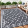 Outdoor Rug Patio Waterproof, Foldable Reversible Outdoor Plastic Straw Rug Trellis Mat for Camper Outside Carpet - 4 of 4