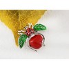 Anna-Kaci Elegant Crystal Rhinestone Fruit and Bee Brooch - Fashionable Gold Plated Fruit Insect Lapel Pins for Dresses and Accessories - 2 of 4