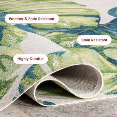 9' x 12' Multicolor Floral Synthetic Indoor/Outdoor Area Rug