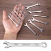 Unique Bargains 30Cr13 Stainless Steel Offset 12-Point Box End and 15° Angled Open End Combination Wrench - 3 of 4