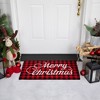Northlight Red and Black Plaid "Merry Christmas" Natural Coir Christmas Outdoor Doormat 18" x 30" - 2 of 4