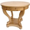 TOAOTBNBO Round Side Table with Curved Legs, Small Coffee Tables for Living Room, Elegant Coffee Table with 2 Storage Drawers, Natural Wood - 2 of 4