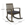 Retro Acacia Wood Accent Chair, Rocking Chair with Water-Resistant Cushion, Armchair for Porch or Bedroom -Christopher Knight Home - 4 of 4
