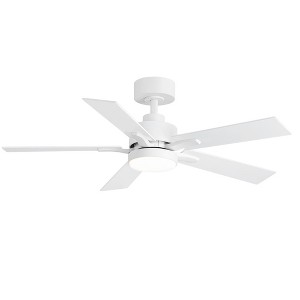 Airsurfer 42" Ceiling Fan with Color-Changing LED Light, 5 Plywood Blades, Remote Included, 5'' Down rod, DC Motor - 1 of 4