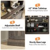 Coffee Bar Cabinet with LED Lights 72" Tall Buffet Cabinet with Storage  Kitchen Sideboard Coffee Hutch with Microwave Stand/Wine Rack/Glass Shelf - 4 of 4
