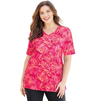 Catherines Women's Plus Size Suprema Short Sleeve V-Neck Tee