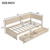 NicBex Wood Twin Size Daybed with 2 Drawers and Guardrail for Bedroom,Living Room,Apartment,Beige - 3 of 4