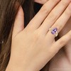 Pompeii3 4 3/4Ct Amethyst Diamond Split Shank Engagement Ring 14k White or Yellow Gold - 4 of 4