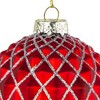 Northlight 3.25" Glittered Glass Ball Christmas Ornament - Red/Silver - 3 of 4