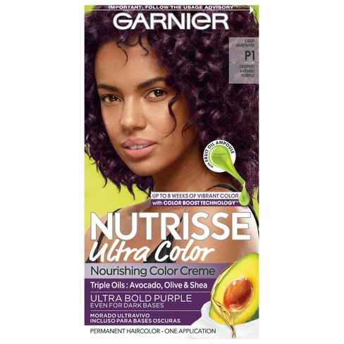 Garnier Nutrisse Ultra Color Nourishing Hair Color Crème - Deepest Intense  Purple - 1 Kit : Target