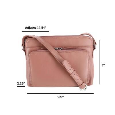 Сумки CTM Women's Leather Shoulder Bag Purse with Side Organizer, Mauve — фото 5