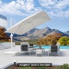 PURPLE LEAF Patio Umbrella White Cantilever Offset Umbrella Square Outdoor Umbrella with 360-degree Rotation for Garden Deck Pool - 2 of 4