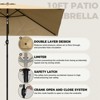 GARPROVM 10Ft UV-Resistant Rectangle Outdoor Patio Market Umbrella with Push Button Tilt & Crank - 4 of 4