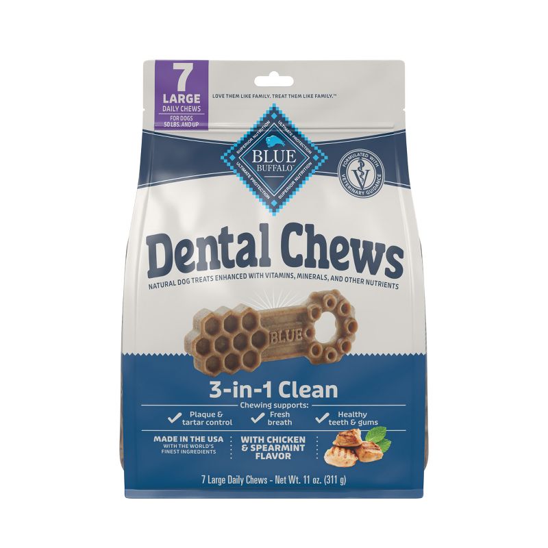 Blue Buffalo Dental Chew Large Flavored Dog Treat - 11oz, 1 of 11