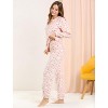 Allegra K Women's Winter Flannel Long Sleeve Nightwear Top and Pants Pajama Sets - 4 of 4