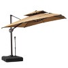 Crestlive Products 9'X11' Double Top Cantilever Umbrella Outdoor 360° Rotation 6 Heights Adjustable Offset Umbrella with Metal Pole and Base - 2 of 4