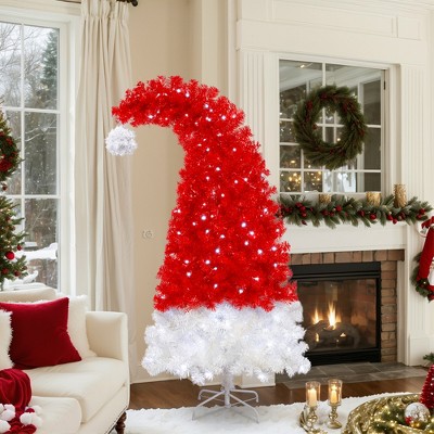 SKRAN 6FT Curved Shape Artificial  Christmas Tree, Hinged Artificial Halloween Tree with 900 for Holiday Festival Parties
