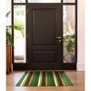 Bungalow Flooring 2'x3' Colorstar McQueen Stripe Indoor Door Mat Green/Brown: Mildew & Stain Resistant, Low Pile - 2 of 3