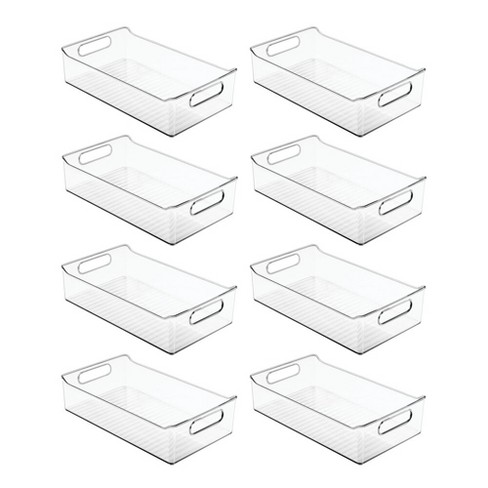 6 Pack Clear mDesign Small Plastic Office Storage Container Bin with Handles 