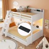 Twin over Full Bunk Bed with Storage, LED Lights & Charging Station, Wood Bunked Bed Beside Shelves for Kids & Teens - 3 of 4
