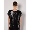 Women's Flat Sequin Cropped Tee - APRICOT - 3 of 4
