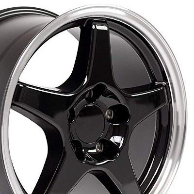 OE Wheels LLC CV01-17095-5475-56BM Black Wheel with Machined Lip Painted (17 x 9.5 inches /5 x 120 mm, 56 mm Offset)