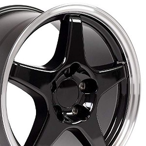 OE Wheels LLC CV01-17095-5475-56BM Black Wheel with Machined Lip Painted (17 x 9.5 inches /5 x 120 mm, 56 mm Offset) - 1 of 3